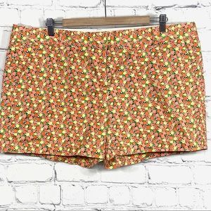 Lands End citrus print orange yellow shorts 18p